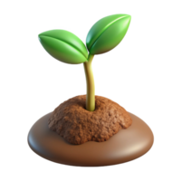 vibrant minimalist A sprouting seedling pushing through rich soil, close-up, with earthy tones and realistic textures genuine png