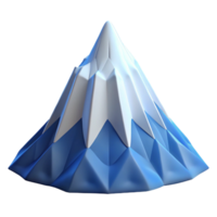 extraordinary rustic A majestic snow-capped mountain peak, rendered in a low-poly style, with cool blues and crisp, clean lines authentic png