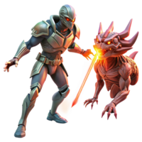 dramatic contemporary A Futuristic Warrior Wielding a Glowing original png