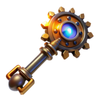 dramatic artistic A Steampunk Inspired Key with Intricate premium png