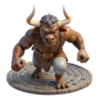 elegant creative A Fearsome Minotaur with the Head of a professional png