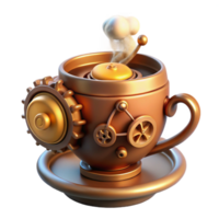 extraordinary contemporary A Steampunk Inspired Teacup with Intricate 4K png