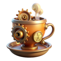 stunning minimalist A Steampunk Inspired Teacup with Intricate high resolution png