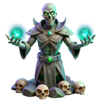 serene modern A Powerful Necromancer Summoning Skeletal 4K png