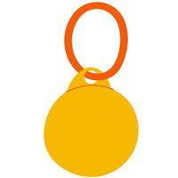 Dog ID tag in the round shape. A personalized pet medallion. Tag with an address and a name for dogs. vector