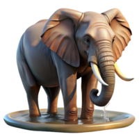 extraordinary modern A majestic African elephant drinking from a watering hole, bathed in the warm light of late afternoon, rendered in a hyperrealistic digital painting style 4K png