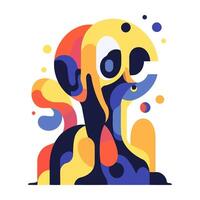 Vibrant Abstract Creature With Funky Shapes vector