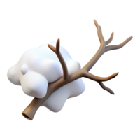 dramatic traditional A single branch covered in snow, winter theme, minimalist style high quality png