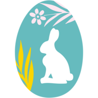 An easter egg with a bunny silhouette in the center png