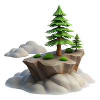 beautiful abstract A lone pine tree standing on a windswept cliff overlooking a misty valley, romanticism style 4K png
