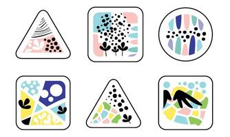 Abstract Geometric Textures of Trendy Colors in Various Geometric Shapes Illustration vector