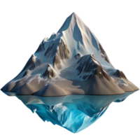 impressive abstract A snow-covered mountain peak reflecting in a crystal-clear alpine lake, photorealistic style detailed png