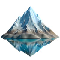 elegant creative A snow-covered mountain peak reflecting in a crystal-clear alpine lake, photorealistic style authentic png