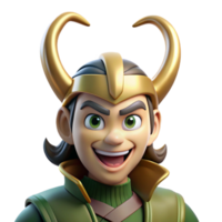 stunning abstract A mischievous Norse god Loki, with a mischievous grin, dynamic pose, Viking art style professional png