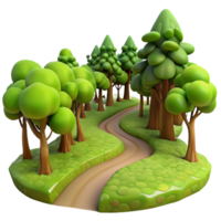 vibrant contemporary A winding dirt path through a dense forest, illuminated by shafts of sunlight, impressionistic style genuine png