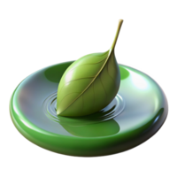 dramatic vintage A single leaf floating on the surface of a still pond, minimalist photography style detailed png
