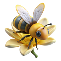 stunning abstract A close-up of a bee collecting pollen from a flower, macro photography style high quality png