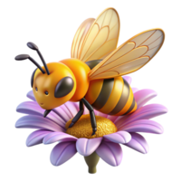 stunning modern A close-up of a bee collecting pollen from a flower, macro photography style authentic png