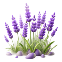 vibrant artistic A field of lavender flowers swaying in the gentle breeze, impressionistic style authentic png