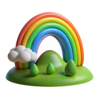 beautiful abstract A rainbow arcing over a green valley after a rain shower, photorealistic style original png