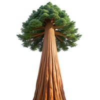 magnificent minimalist A giant sequoia tree reaching towards the sky, low angle view, majestic atmosphere, realistic rendering 4K png