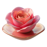dramatic vintage A single, perfect rose petal floating on water, minimalist photography style high resolution png