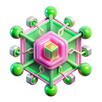 extraordinary contemporary A complex network of interconnected circuit boards, pulsing with vibrant neon pink and green energy, illustrated in a cyberpunk style original png