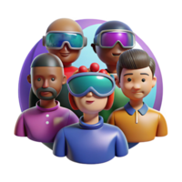 extraordinary contemporary impressive abstract A Group of Diverse People Wearing Virtual exclusive detailed png