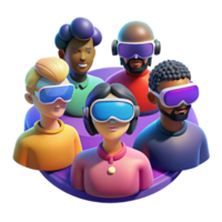 beautiful abstract A Group of Diverse People Wearing Virtual high quality png