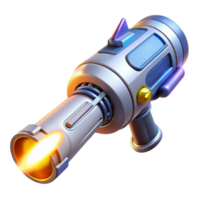 elegant modern A futuristic weapon firing a beam of pure energy, illuminated by a blinding white flash, in a science fiction style original png