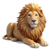 impressive creative A regal lion resting in the shade of a tree, its mane flowing in the breeze. Photorealistic render, with warm lighting and detailed fur detailed png