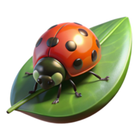 beautiful traditional A tiny ladybug crawling on a leaf, illuminated by a single ray of sunlight. Macro photography style, with extreme close-up and shallow depth of field high quality png