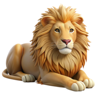 extraordinary contemporary A regal lion resting in the shade of a tree, its mane flowing in the breeze. Photorealistic render, with warm lighting and detailed fur high resolution png
