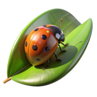magnificent modern A tiny ladybug crawling on a leaf, illuminated by a single ray of sunlight. Macro photography style, with extreme close-up and shallow depth of field exclusive png