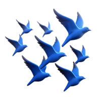 beautiful rustic A flock of birds flying in formation against a clear blue sky. Silhouette style, with simple shapes and bold lines genuine png