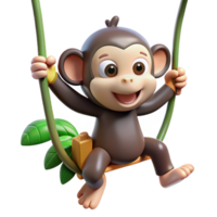 extraordinary rustic elegant vintage A Playful Chimpanzee Swinging Through the high quality detailed png