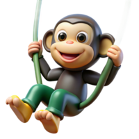 serene vintage serene creative A Playful Chimpanzee Swinging Through the high quality high quality png