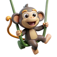 wonderful minimalist elegant artistic A Playful Chimpanzee Swinging Through the high quality premium png