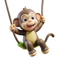 dramatic rustic wonderful artistic A Playful Chimpanzee Swinging Through the exclusive authentic png