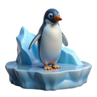 serene artistic extraordinary vintage A Solitary Penguin Standing on an Iceberg premium genuine png