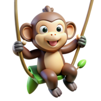 impressive artistic impressive classic A Playful Chimpanzee Swinging Through the high quality high resolution png