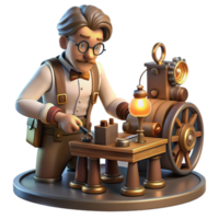 magnificent minimalist stunning abstract A Steampunk Inventor Working on a Complex original original png
