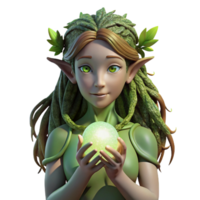 stunning minimalist wonderful creative A Serene Dryad with Bark Like Skin and genuine professional png
