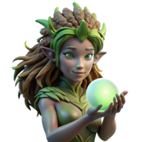 dramatic rustic stunning traditional A Serene Dryad with Bark Like Skin and authentic high quality png