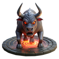 magnificent traditional serene vintage A Fearsome Minotaur with Glowing Red Eyes original original png