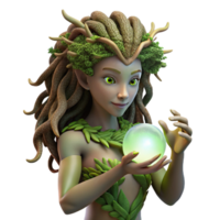 stunning creative beautiful artistic A Serene Dryad with Bark Like Skin and original high resolution png
