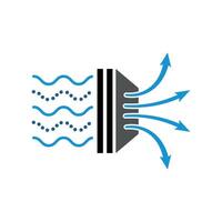 Air Purifier and Air Filter Icon. Solid Particle Filter, Dust Cleaner, HEPA Filtration, Allergen Remover, Illustration vector