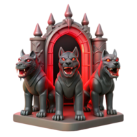 dramatic contemporary elegant minimalist A Three Headed Cerberus Guarding the Gates high resolution exclusive png