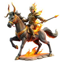 impressive modern dramatic minimalist A Powerful Centaur Wielding a Flaming Bow high quality professional png