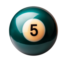 A billiard ball with the number five on it on transparent background png